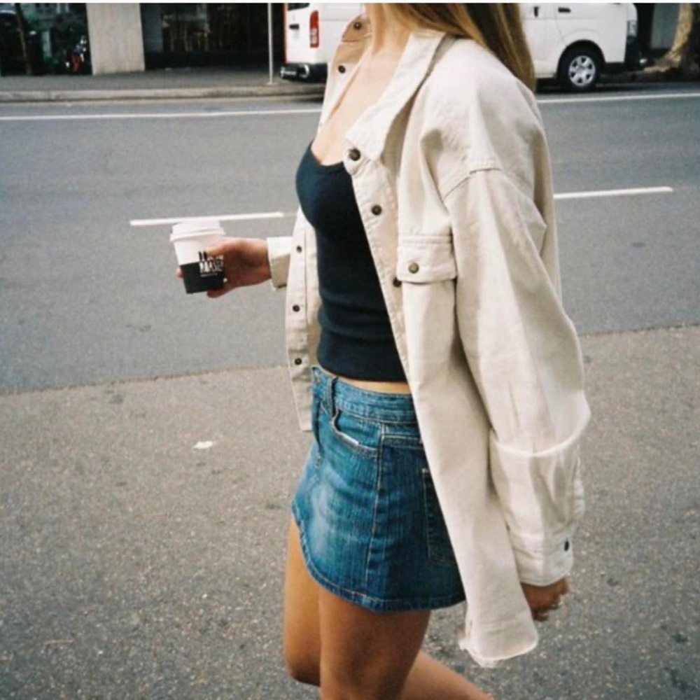 Cream shirt jacket